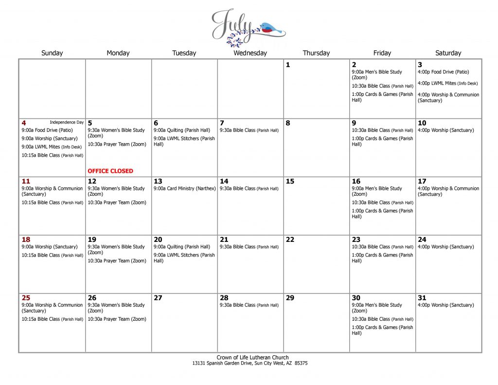 Crown of Life Church | Calendar