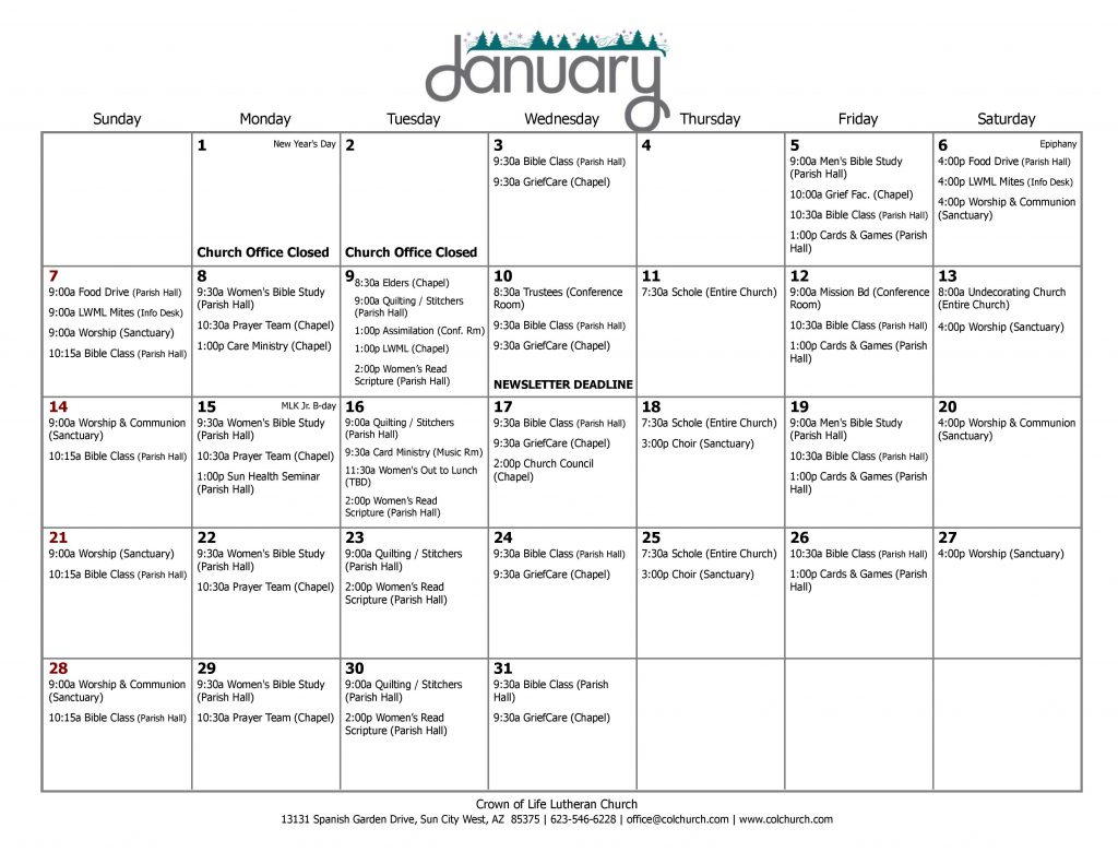 Crown of Life Church | Calendar